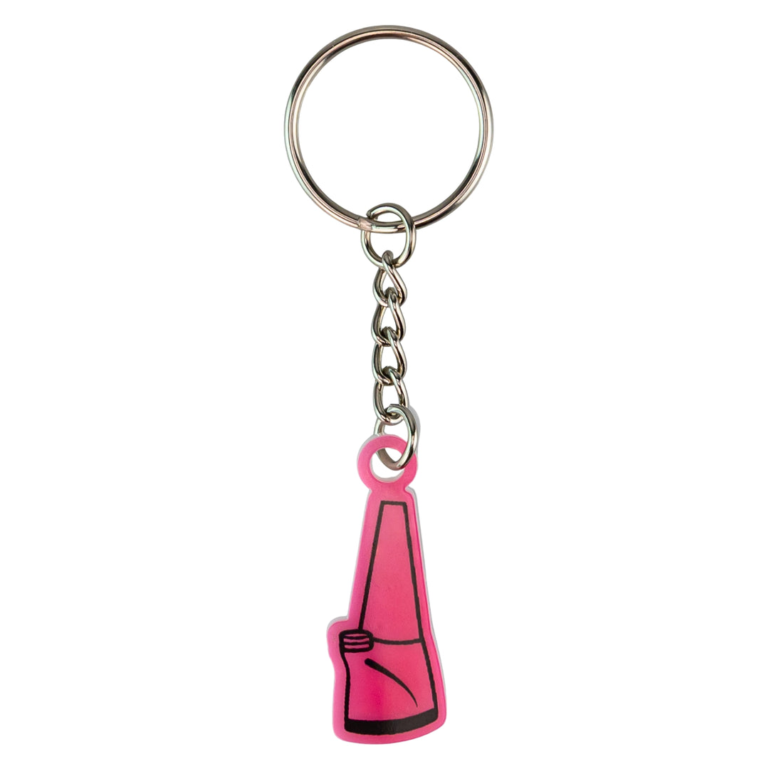 Puffco Peak Keychain pink color on a white background - Up N Smoke