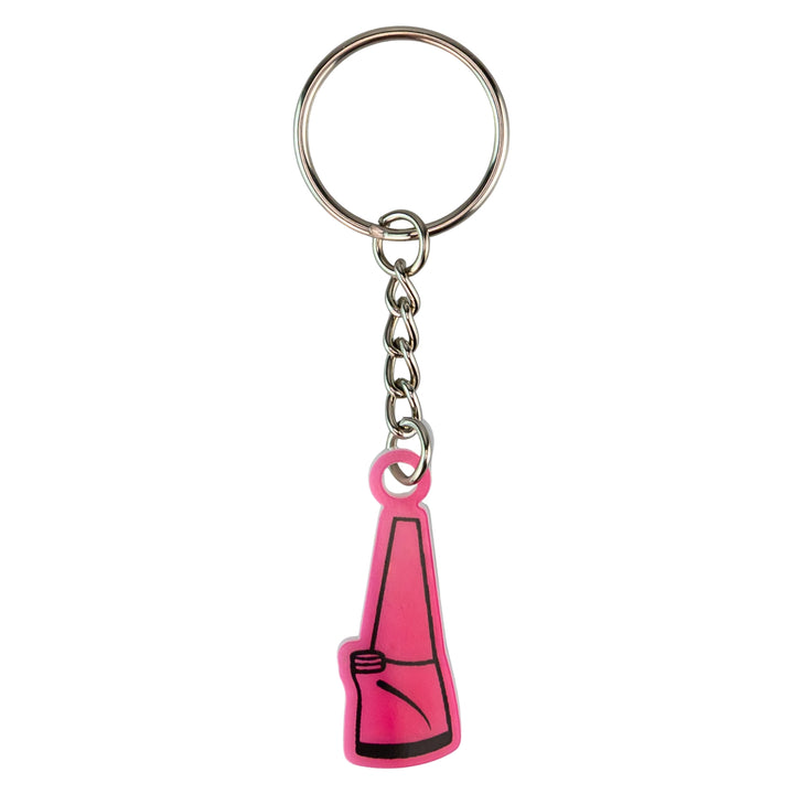 Puffco Peak Keychain pink color on a white background - Up N Smoke