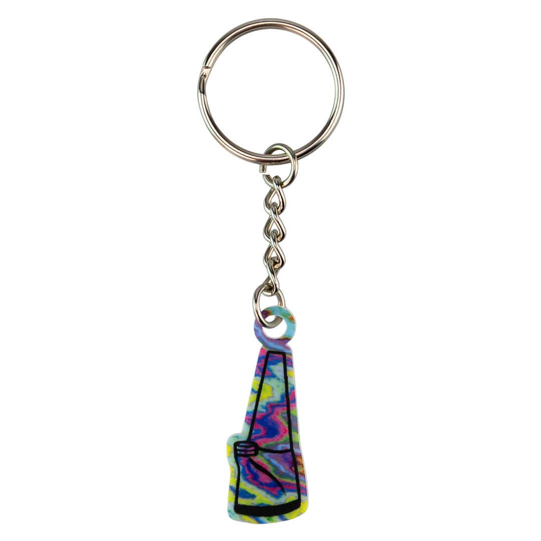 Puffco Peak Keychain tie-dye color on a white background - Up N Smoke