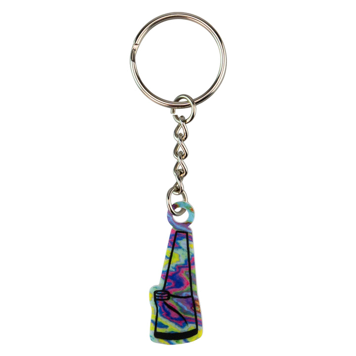 Puffco Peak Keychain tie-dye color on a white background - Up N Smoke