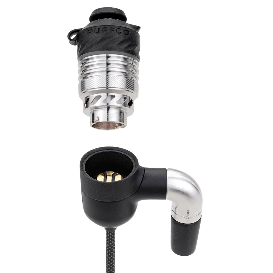 Puffco Pro Link Onyx cable with puffco release on a white background - Up N Smoke
