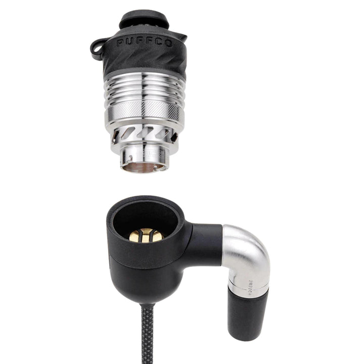 Puffco Pro Link Onyx cable with puffco release on a white background - Up N Smoke