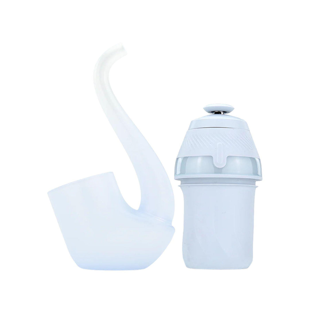 "Puffco Proxy 2.0 with the Proxy Pipe and 3D Chamber separate on a white background," - Up N Smoke.