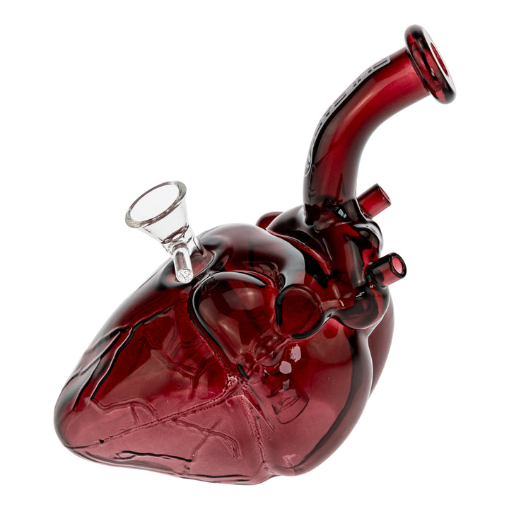 Pulsar Anatomical Heart Bubbler displayed on a white background right facing - Up N Smoke