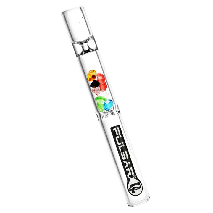 "Mixed Pulsar Gem Chillum on a white background," - Up N Smoke.