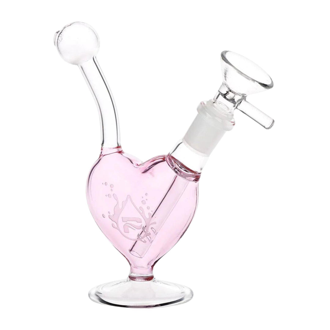 "Pulsar Heart Water Pipe that stands at 5.5 inches tall and features a fixed diffused downstem," - Up N Smoke.