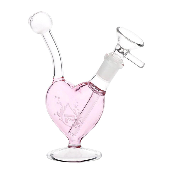 "Pulsar Heart Water Pipe that stands at 5.5 inches tall and features a fixed diffused downstem," - Up N Smoke.