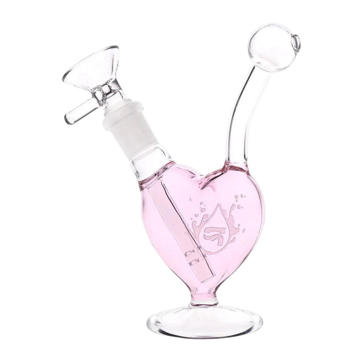 "Back of a Pulsar Heart Water Pipe on a white background," - Up N Smoke.