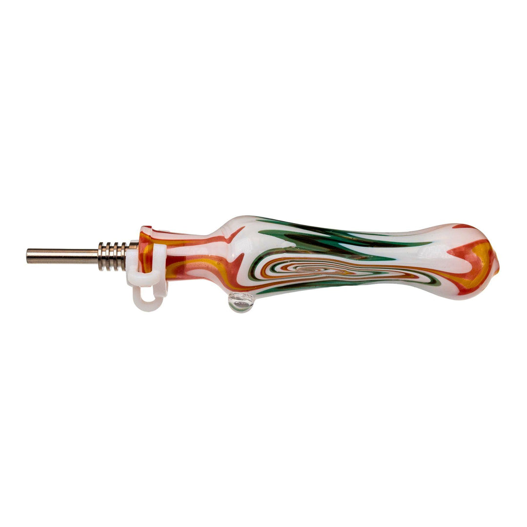 "Single Pulsar Wig Wag Nectar Collector with a titanium tip on a white background," - Up N Smoke.