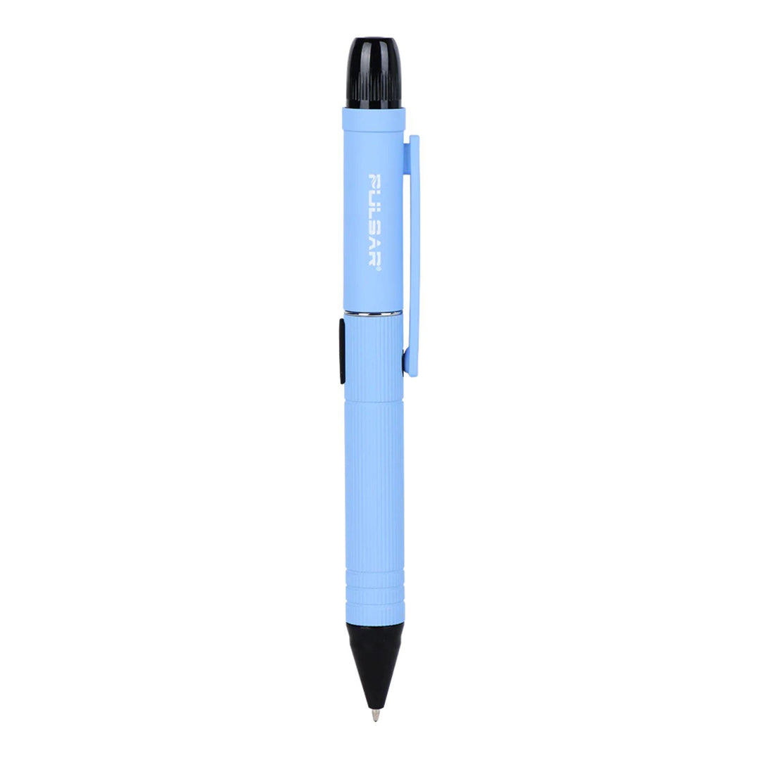 "Pulsar 510 DL Scribe Vaporizer in the color variation blue on a white background," - Up N Smoke.