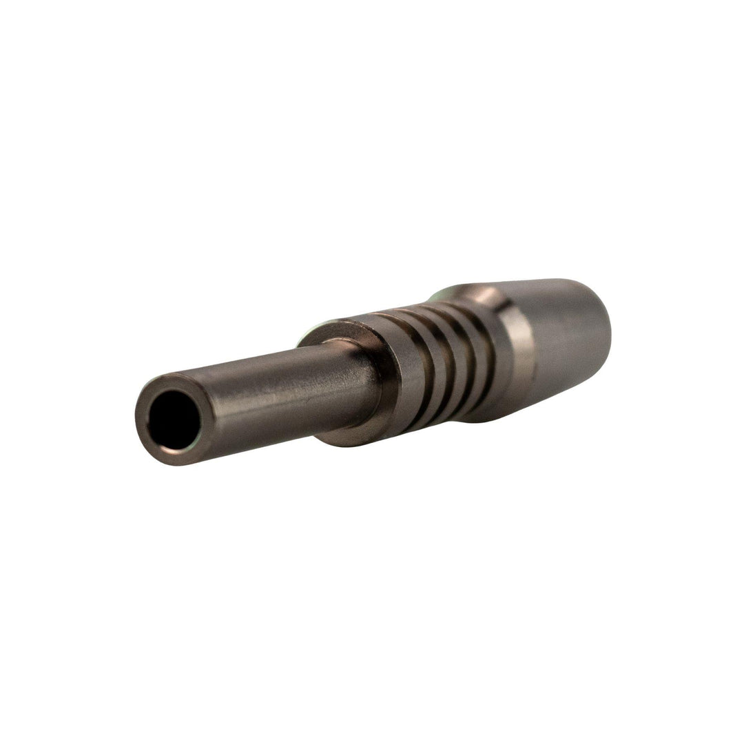 "Side angle of a 14mm Pulsar Titanium Nectar Collector Tip on a white background," - Up N Smoke.