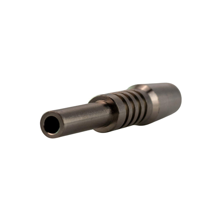"Side angle of a 14mm Pulsar Titanium Nectar Collector Tip on a white background," - Up N Smoke.