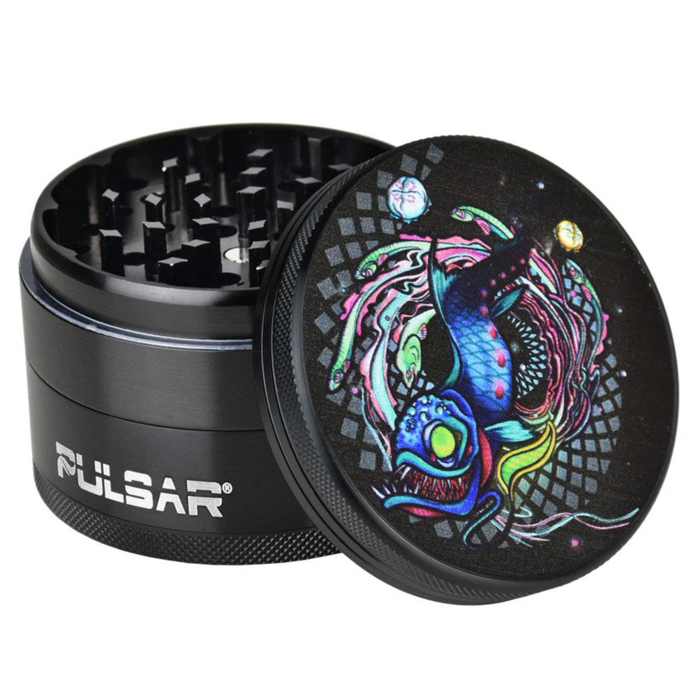 Pulsar 4pc Grinder Dragonfish Artwork - Up N Smoke