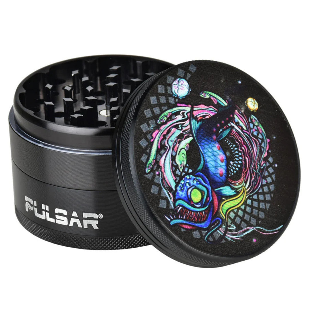 Pulsar 4pc Grinder Dragonfish Artwork - Up N Smoke
