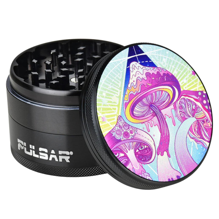 Pulsar 4pc Grinder Melting Mushroom Artwork - Up N Smoke