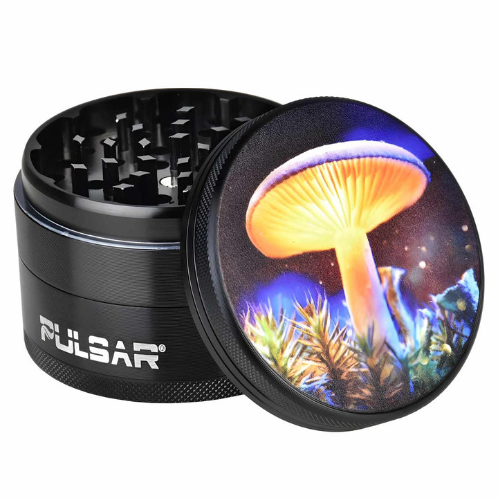 Pulsar 4pc Grinder Mystical Mushroom Artwork - Up N Smoke
