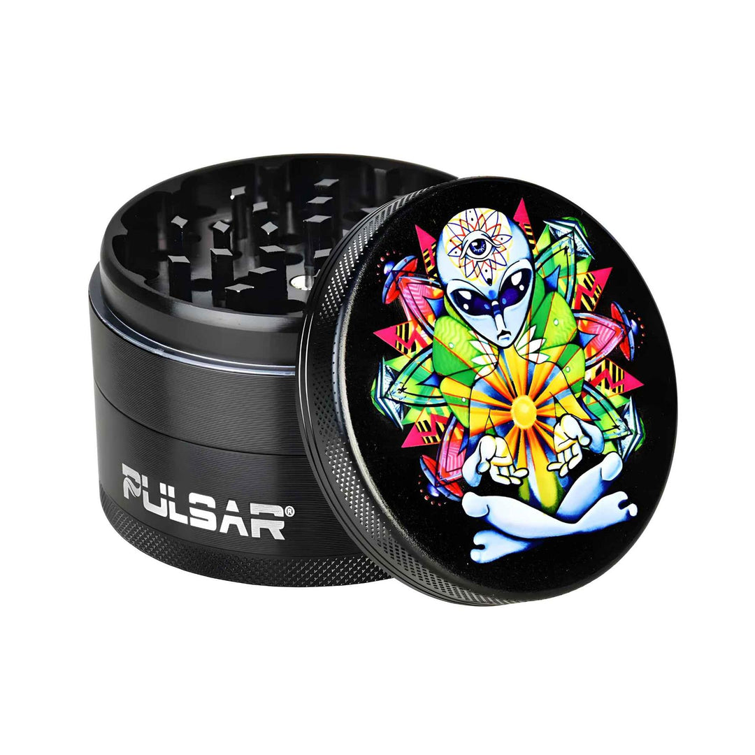 Pulsar 4pc Grinder Psychedelic Alien Artwork - Up N Smoke