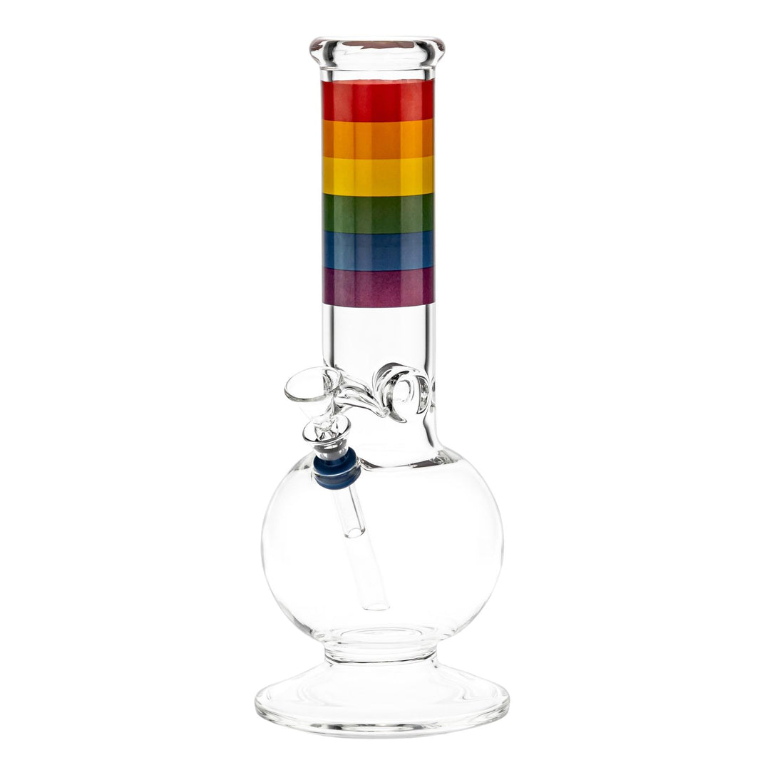 Rainbow Flare Bubble Water Pipe displayed on a white background - Up N Smoke