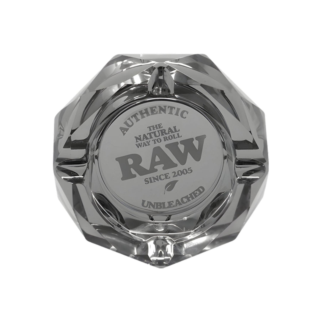 "RAW Dark Side Ashtray that has a dusk-grey appearance on a white background," - Up N Smoke.