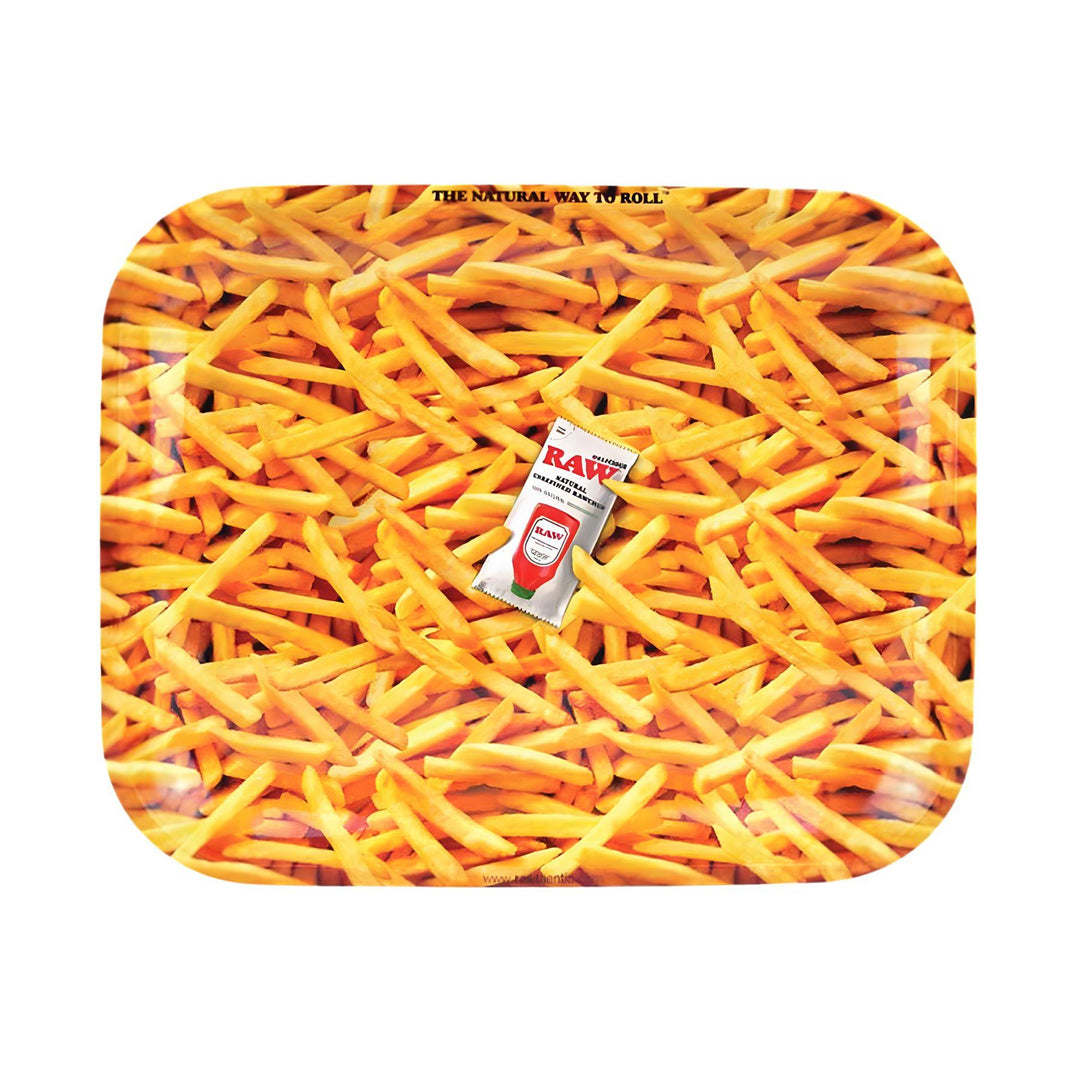 "A 13'' by 11'' RAW French Fry Rolling Tray on a white background," - Up N Smoke.