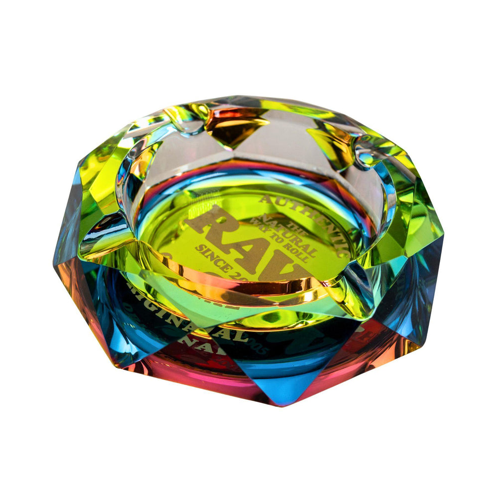 "Side-view of a Raw Rainbow Ashtray on a white background," - Up N Smoke.