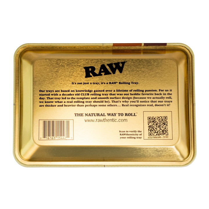 Raw Rolling Tray mini back side on white background - Up N Smoke