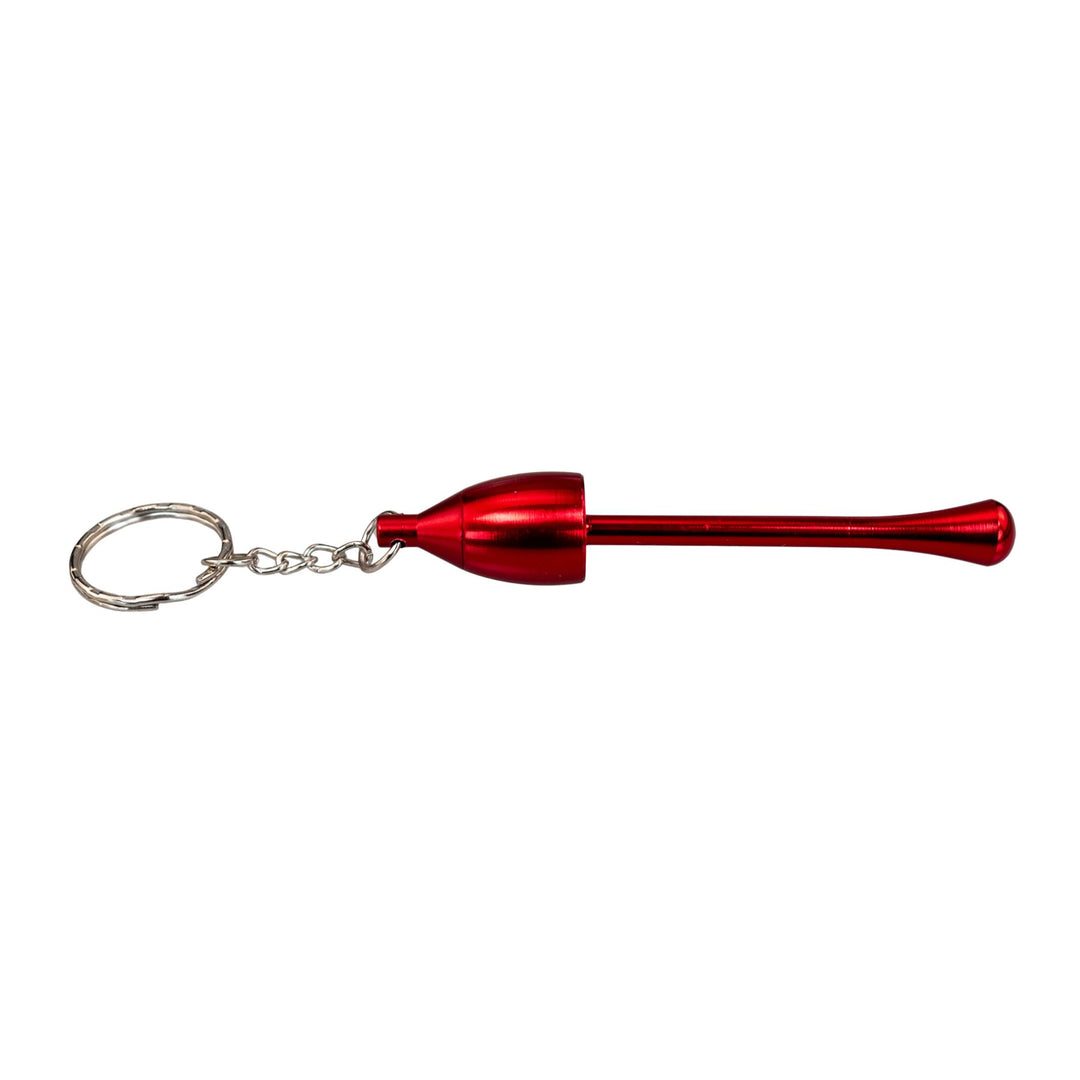 "Red Mushroom Keychain Hand Pipe on a white background," - Up N Smoke.