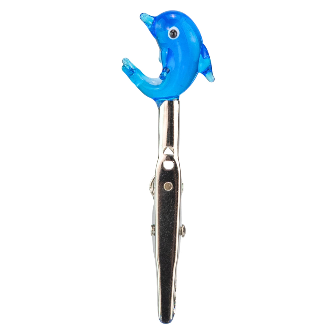 Glass Roach Clip Assorted dolphin front angle on a white background - Up N Smoke