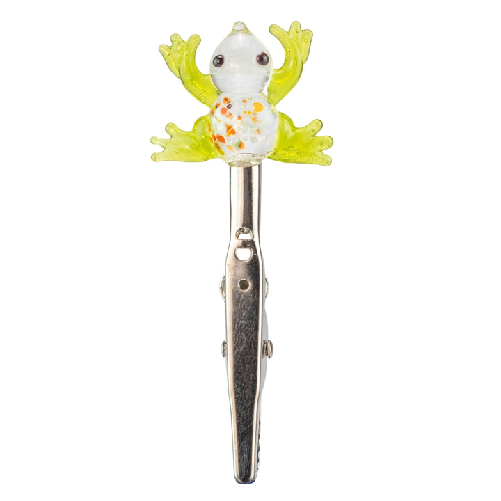 Glass Roach Clip Assorted frog on a white background - Up N Smoke