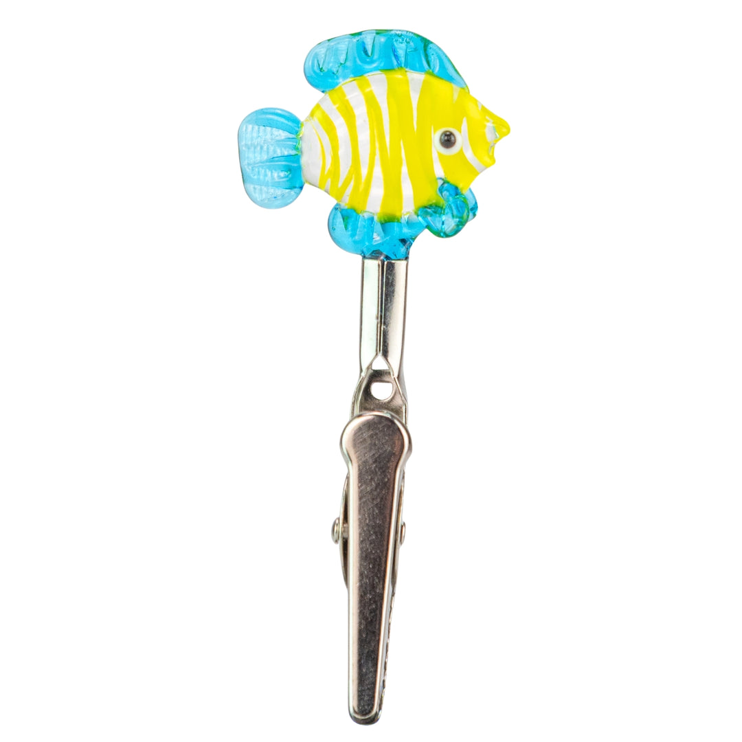 Glass Roach Clip Assorted fish on a white background - Up N Smoke
