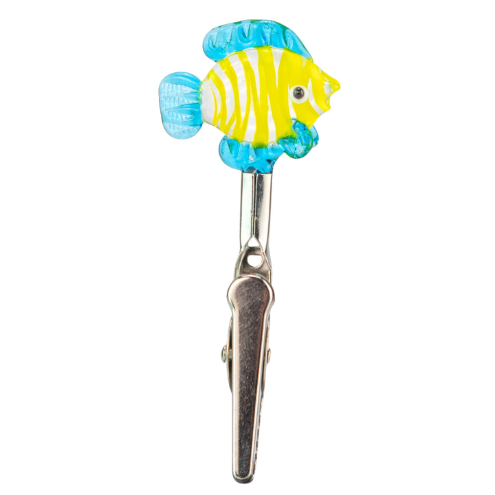 Glass Roach Clip Assorted fish on a white background - Up N Smoke