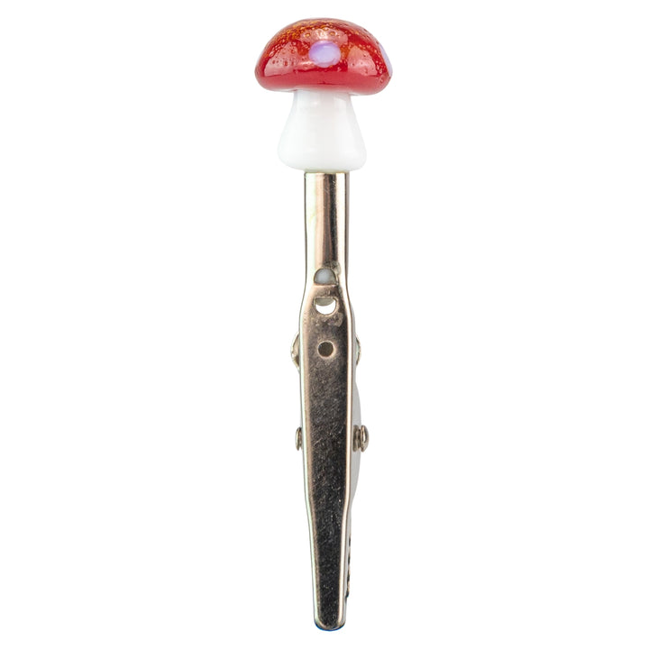 Glass Roach Clip Assorted mushroom on a white background - Up N Smoke
