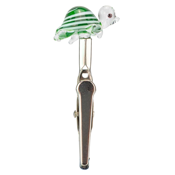 Glass Roach Clip Assorted turle on a white background - Up N Smoke