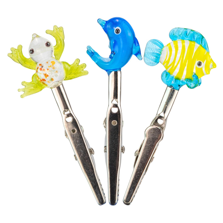 Glass Roach Clip Assorted group photo on a white background - Up N Smoke