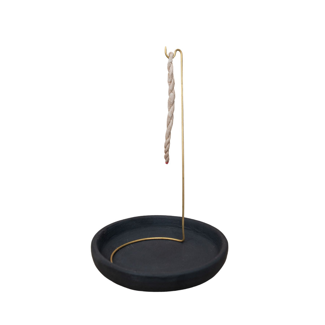 Black Ceramic Rope Incense Holder - Up N Smoke