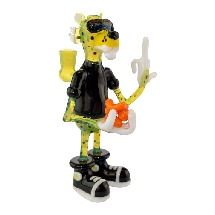 "Angled left side of a Rude Boy Glass Chester Rig on a white background," - Up N Smoke.