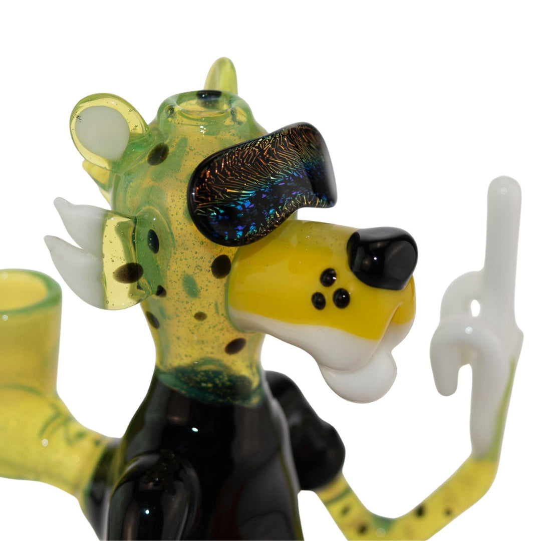 "Close up of the face of Rude Boy Glass Chester Rig on a white background," - Up N Smoke.