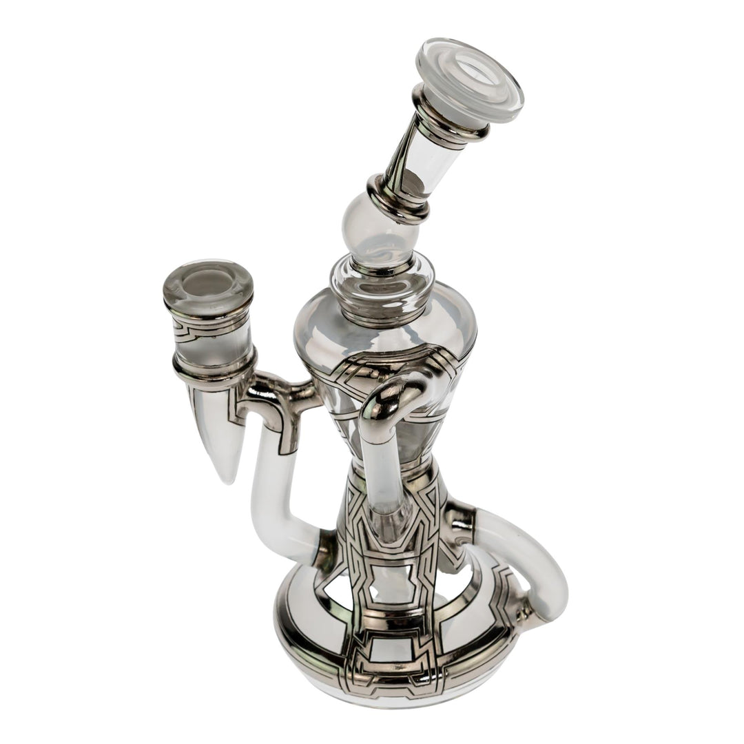 "Left side of a Ryan Fitt Klein Recycler on a white background," - Up N Smoke.