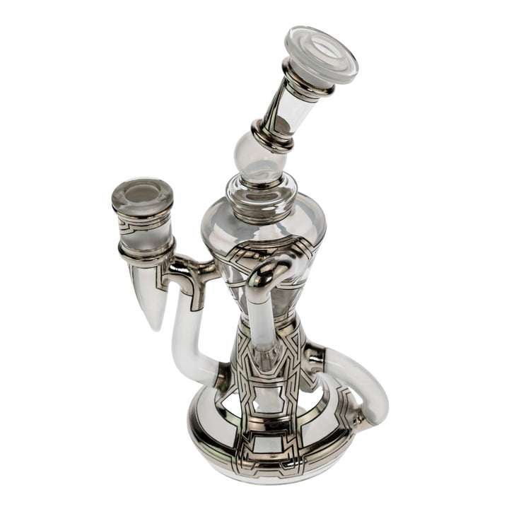 "Left side of a Ryan Fitt Klein Recycler on a white background," - Up N Smoke.