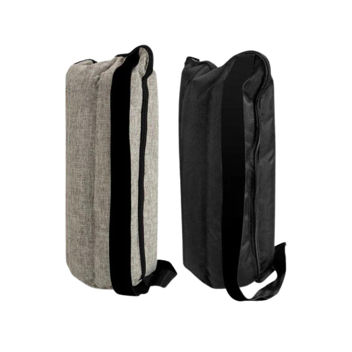 "Two SK9 Zipper Tubes in the color variations black and khaki on a white background," - Up N Smoke.