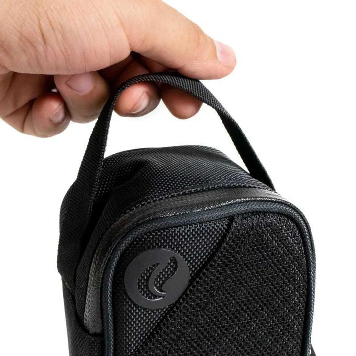 "A photograph showing a hand holding the loop attached to the top of the SK9 Sidekick Smell-Proof Bag." - Up N Smoke.