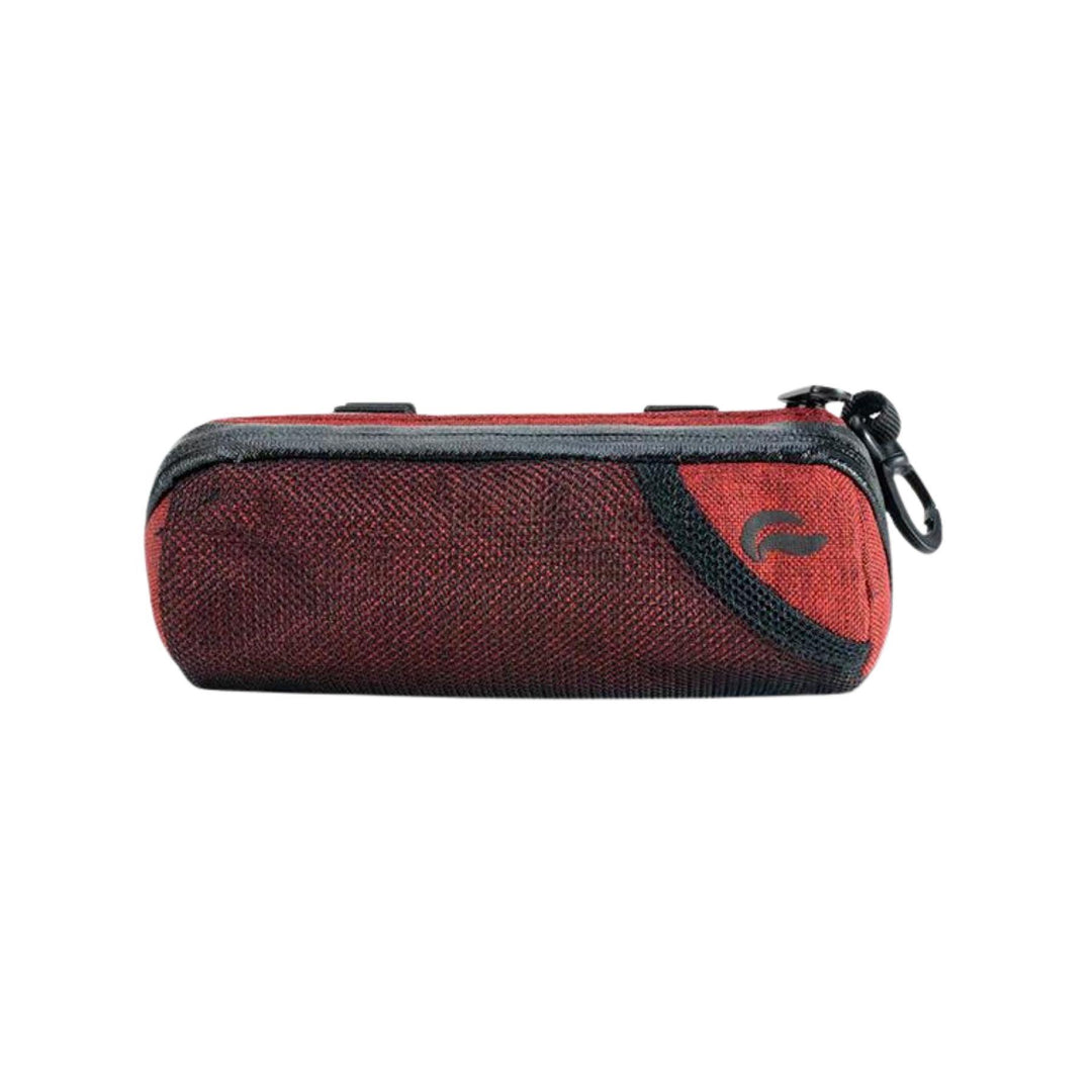 "A studio photograph of the front of a Burgundy Mini Warrior Smell-Proof Bag." - Up N Smoke.