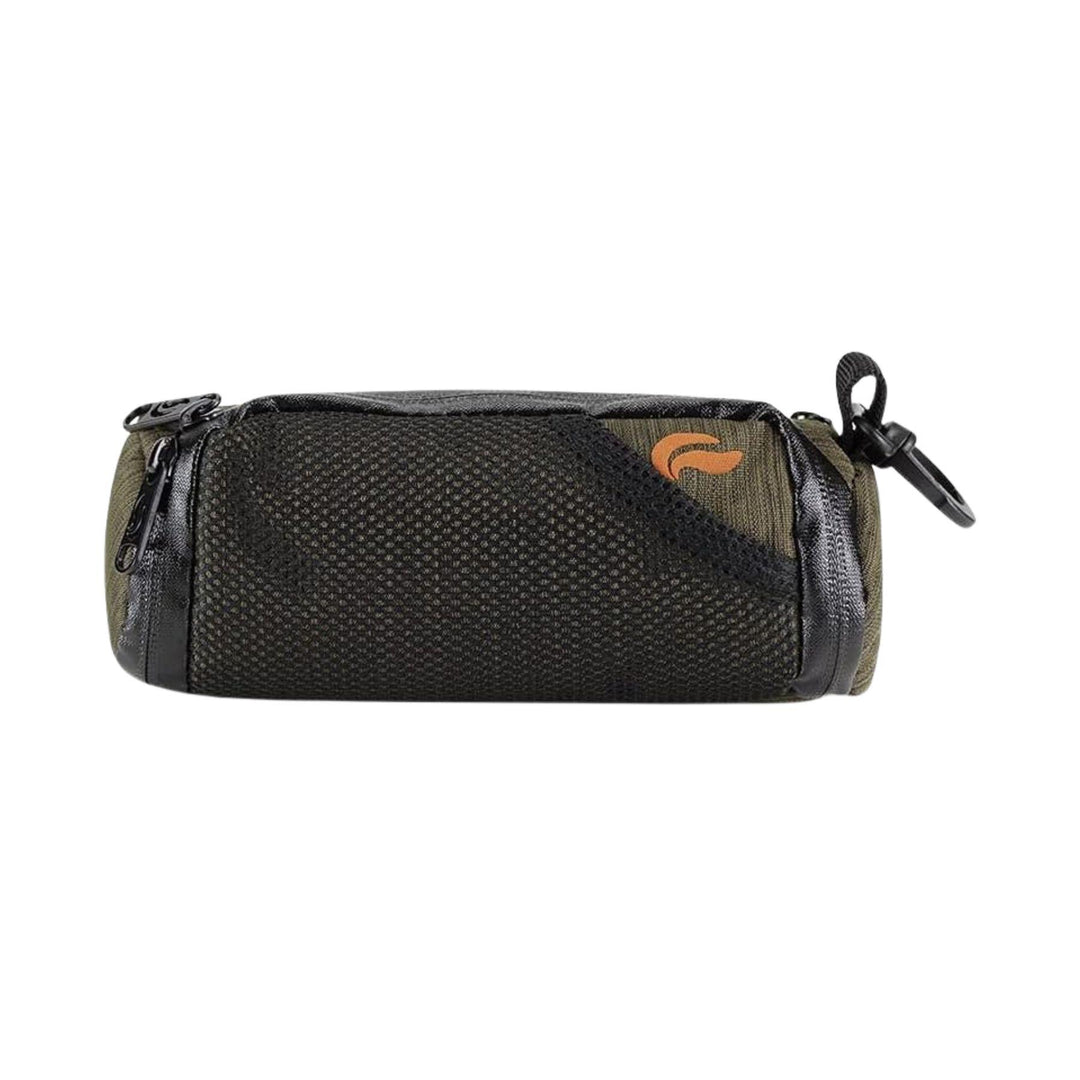 "A studio photograph of the front of a Green Mini Warrior Smell-Proof Bag." - Up N Smoke.