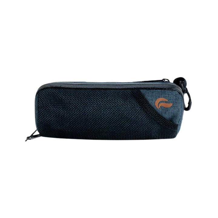 "Frontal photograph of a Navy Denim Mini Warrior Smell-Proof Bag." - Up N Smoke.