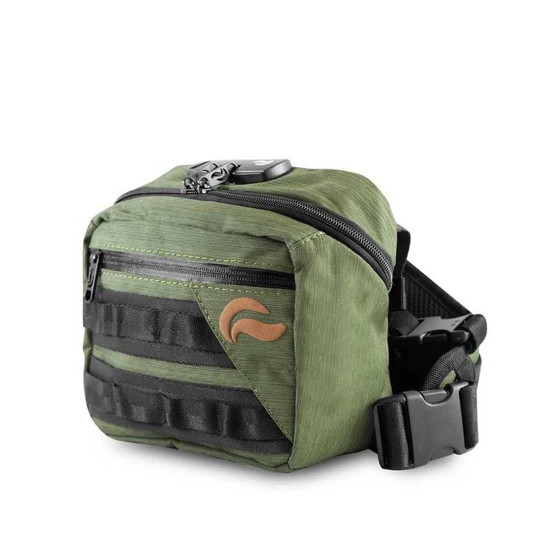 Skunk Green Smell-Proof Kross Bag Skewed Front View - Up N Smoke