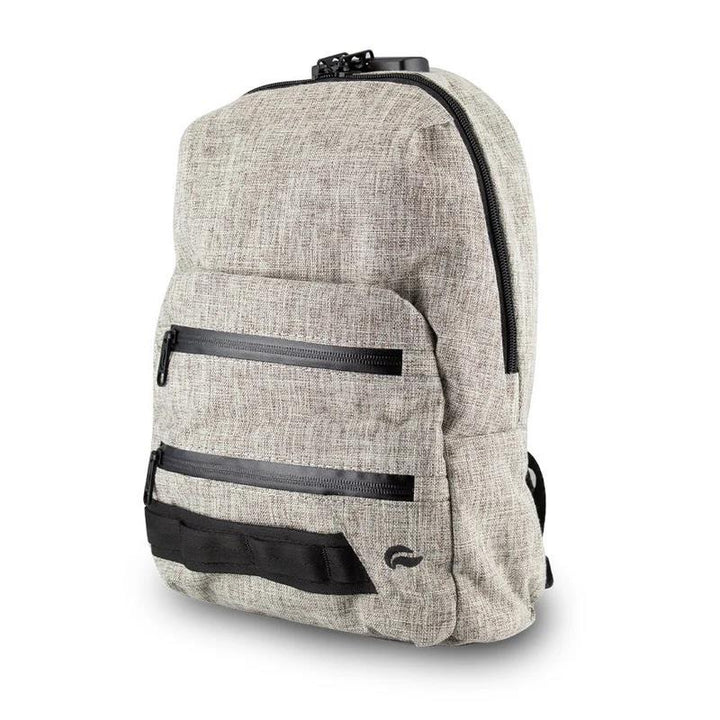 Skunk Mini Backpack Smell Proof Bag Gray Skewed Angle - Up N Smoke