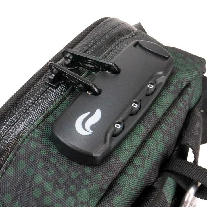 Skunk Bags Slide W/Lock Crossbody Smell Proof Bag Hunter Green Lock Details - Up N Smoke