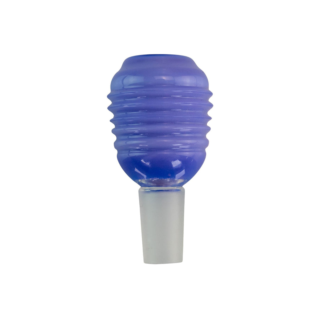 "Purple STR8 Glass Screened Bowl on a white background," - Up N Smoke.