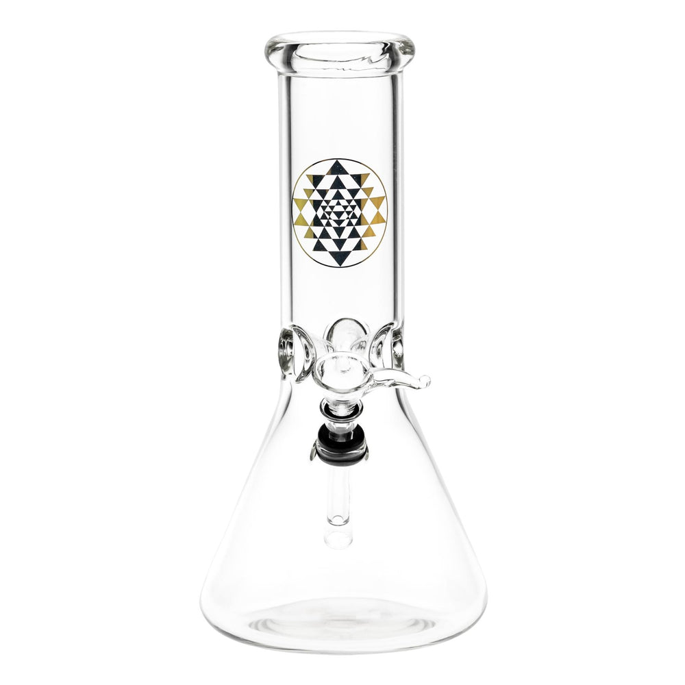 Sacred Geometry Beaker front angle displayed on a white background - Up N Smoke
