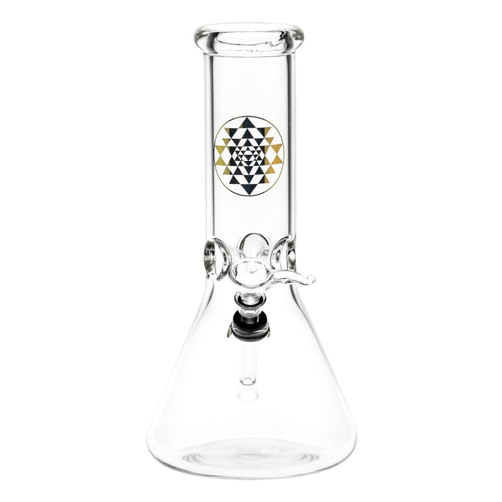 Sacred Geometry Beaker front angle displayed on a white background - Up N Smoke